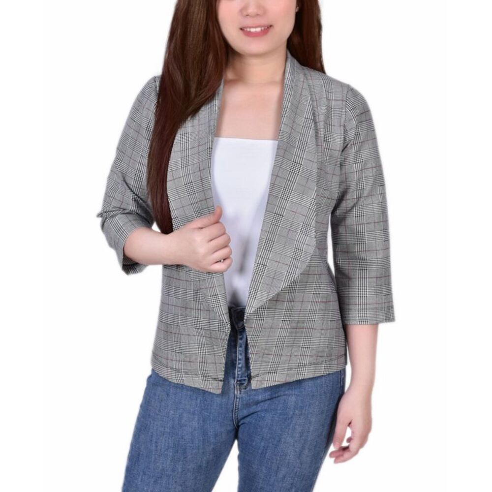 NY Collection Petite 3/4 Sleeve Ponte Jacket